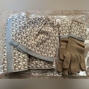 Michael Kors hat, gloves, scarf set